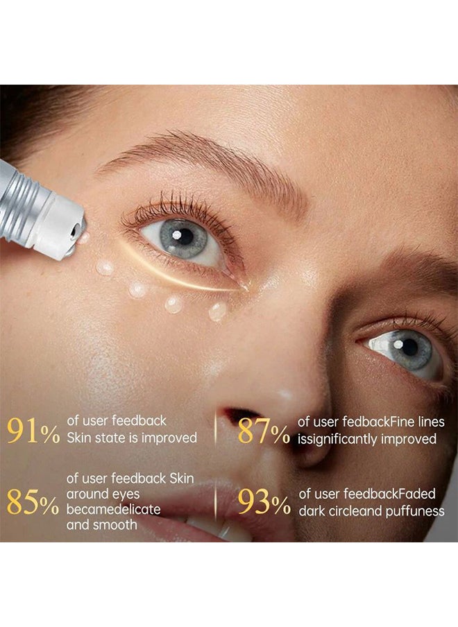 Peptide Anti Aging Eye Serum 20G, Anti-Aging And Remove Wrinkles Eye Serum, With Three 360° Massage Ball, Eye Cream With Anti Allergy Applicatorhead, Firming Lifting Eye Essence, Eye Care