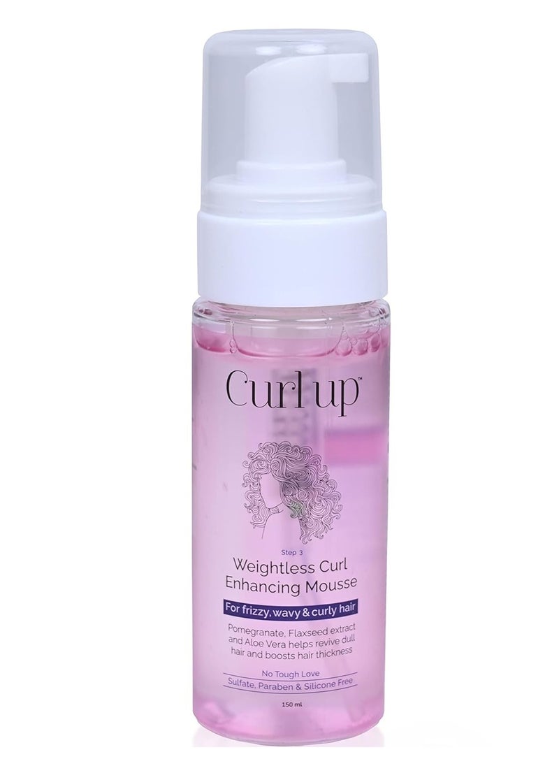 Weightless Curl Enhancing Mousse Wavy and Curly Hair Mousse Light Weight Styler Defines Curls adds Shine and Volume for Women and Men 150ml