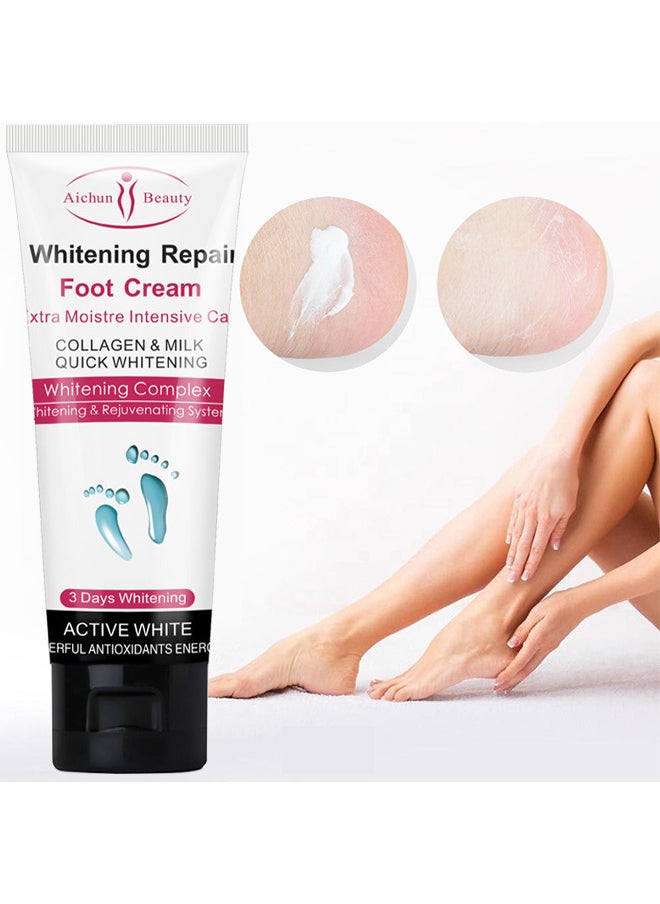 Whitening Repair Foot Cream, Cracked Heel Cream Foot Care Collagen Milk Whitening Repair Foot Cream Rough Dry Skin Baby Foot 100G