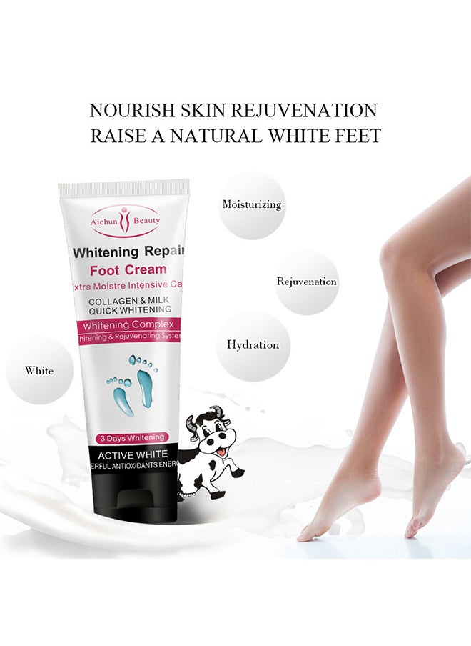 Whitening Repair Foot Cream, Cracked Heel Cream Foot Care Collagen Milk Whitening Repair Foot Cream Rough Dry Skin Baby Foot 100G