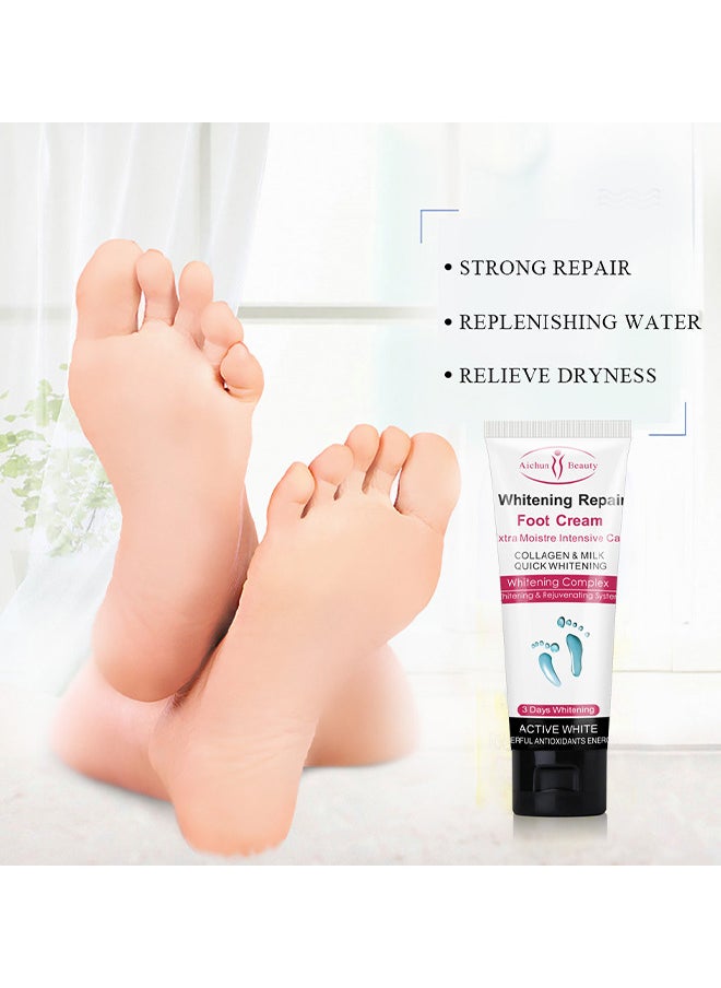 Whitening Repair Foot Cream, Cracked Heel Cream Foot Care Collagen Milk Whitening Repair Foot Cream Rough Dry Skin Baby Foot 100G