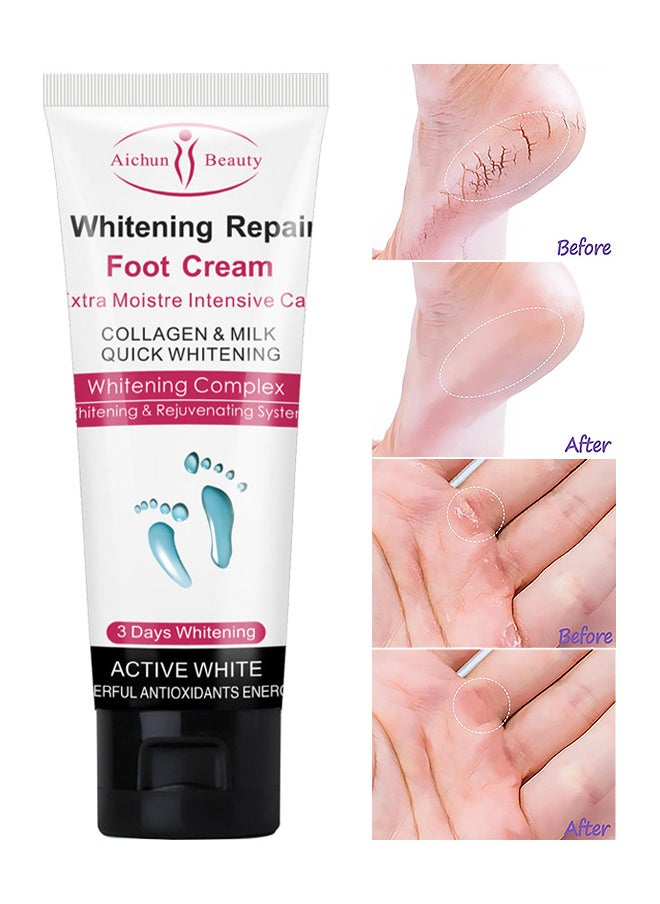 Whitening Repair Foot Cream, Cracked Heel Cream Foot Care Collagen Milk Whitening Repair Foot Cream Rough Dry Skin Baby Foot 100G