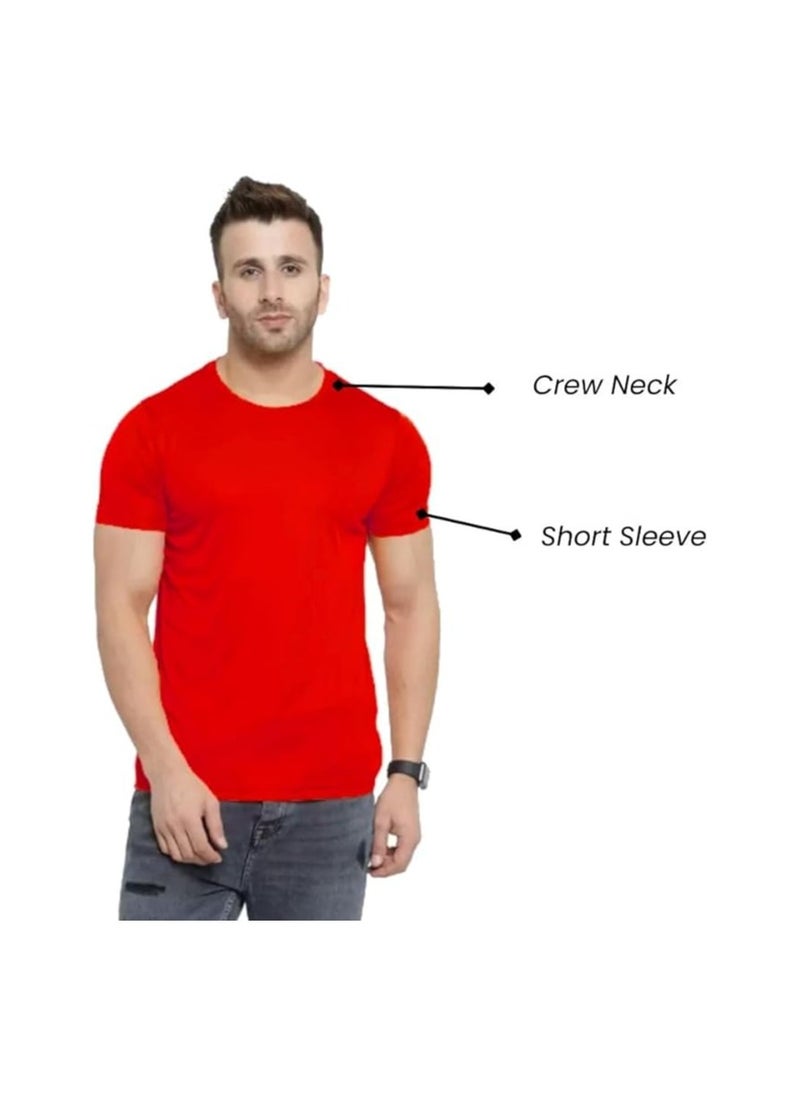 Pack Of 4 Men's Quick Dry Short Sleeve Athletic Dry Fit T-Shirt-Men Athletic Dry Fit Sports T-shirt-Short Sleeve Gym T-Shirts