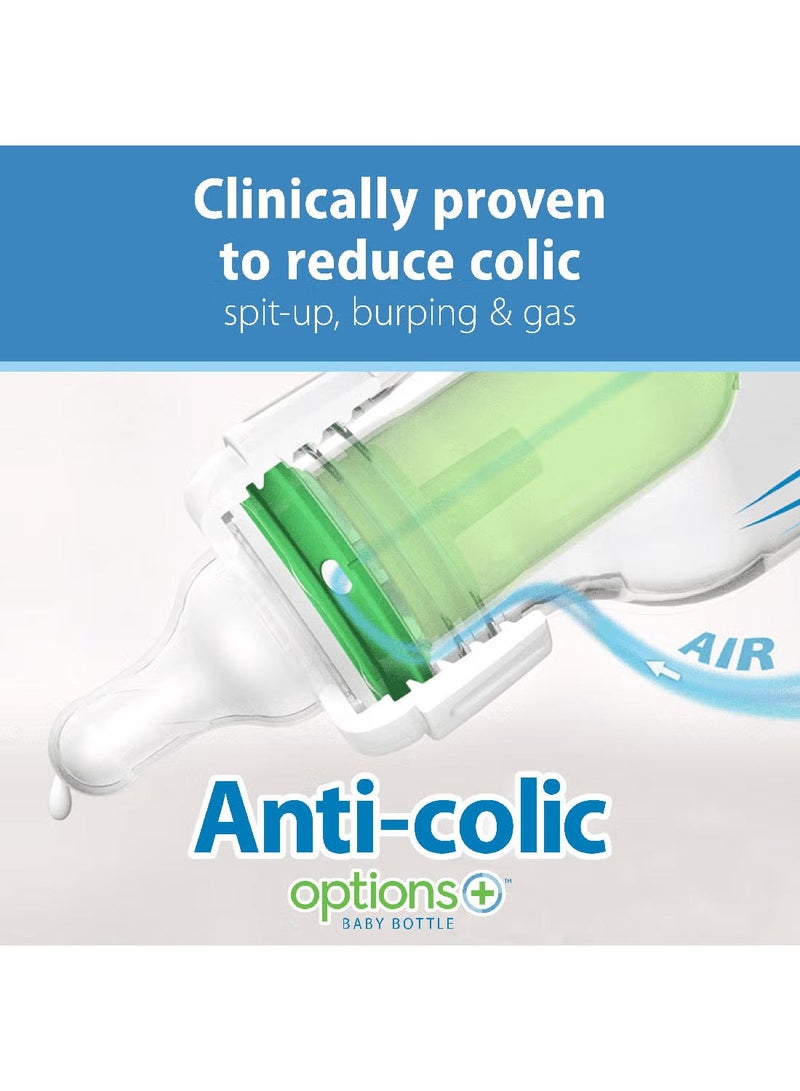 Options Plus 3-Piece Anti-Colic Natural Flow Feeding Bottle 120 ML