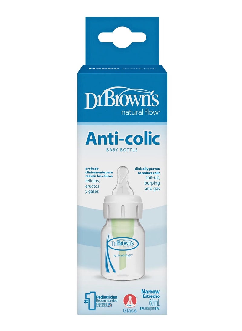 Natural Flow Anti Colic Baby Bottle Glass 60 ML