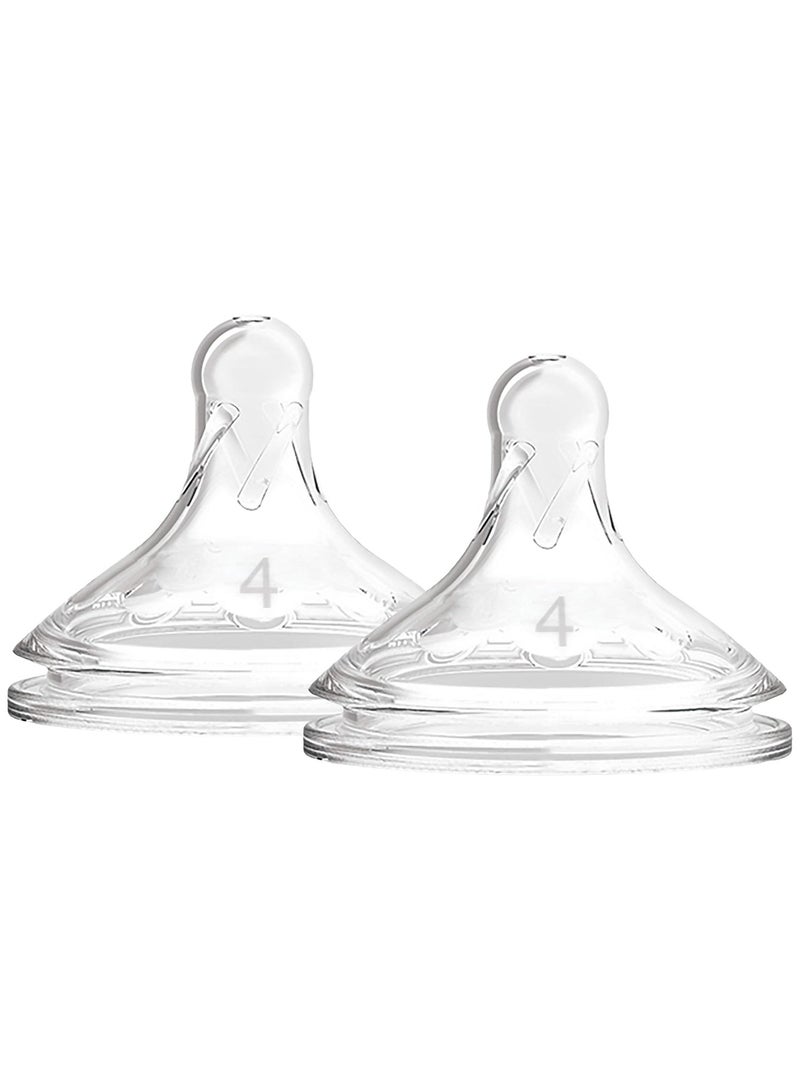 Level 4 Fast Flow Silicone Wide Neck Nipples Pack Of 2