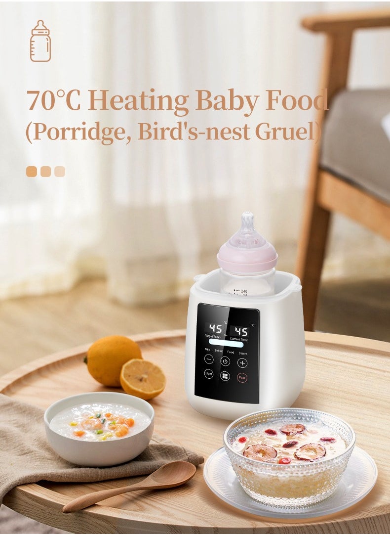 Multifunctional Baby Bottle Warmer, 6-in-1 Fast Baby Keep Warm, Baby Food Heater, 6-in-1 Multi-Functional Baby Bottle Warmer, Fast Baby Milk Warmer for Breast Milk Baby Food, LCD Display