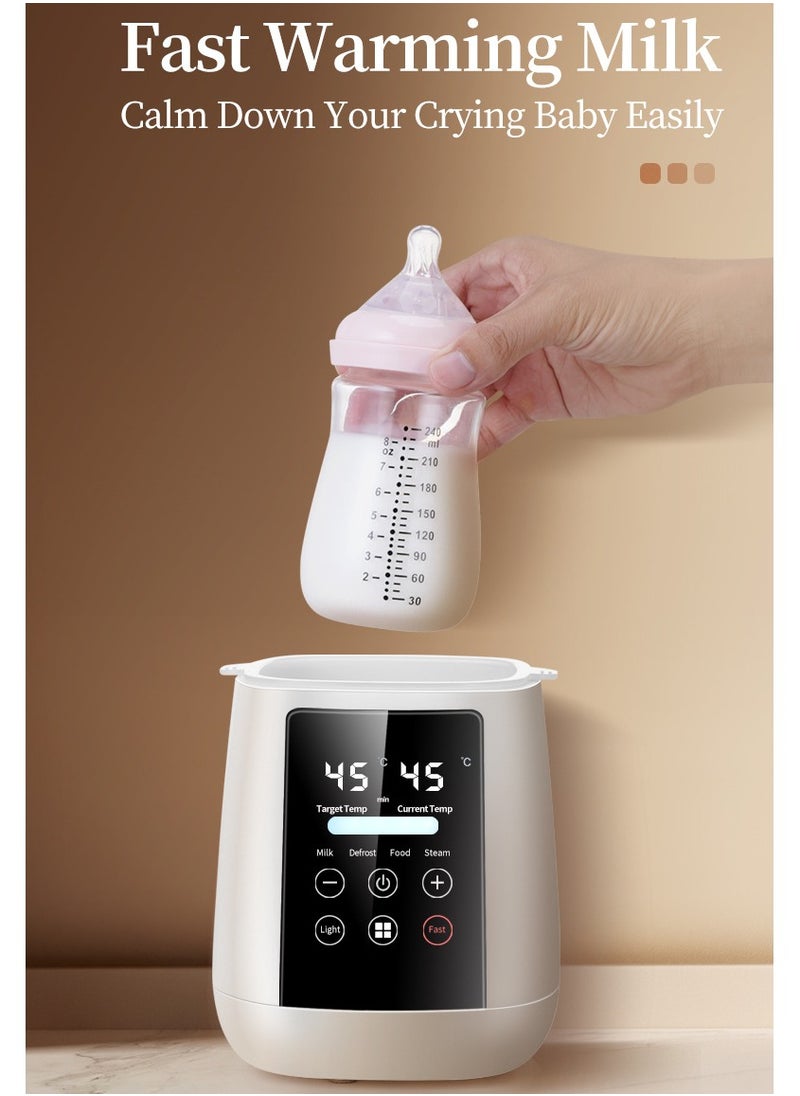 Multifunctional Baby Bottle Warmer, 6-in-1 Fast Baby Keep Warm, Baby Food Heater, 6-in-1 Multi-Functional Baby Bottle Warmer, Fast Baby Milk Warmer for Breast Milk Baby Food, LCD Display