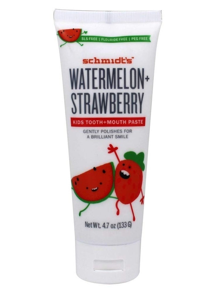 Schmidt's Toothpaste Kids Watermelon Strawberry, 4.7 Ounce