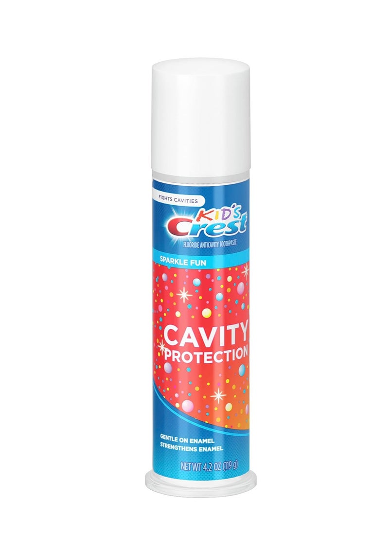 Crest Kid's Cavity Protection Toothpaste Pump (children and toddlers 2+), Sparkle Fun Flavor, 4.2 ounces