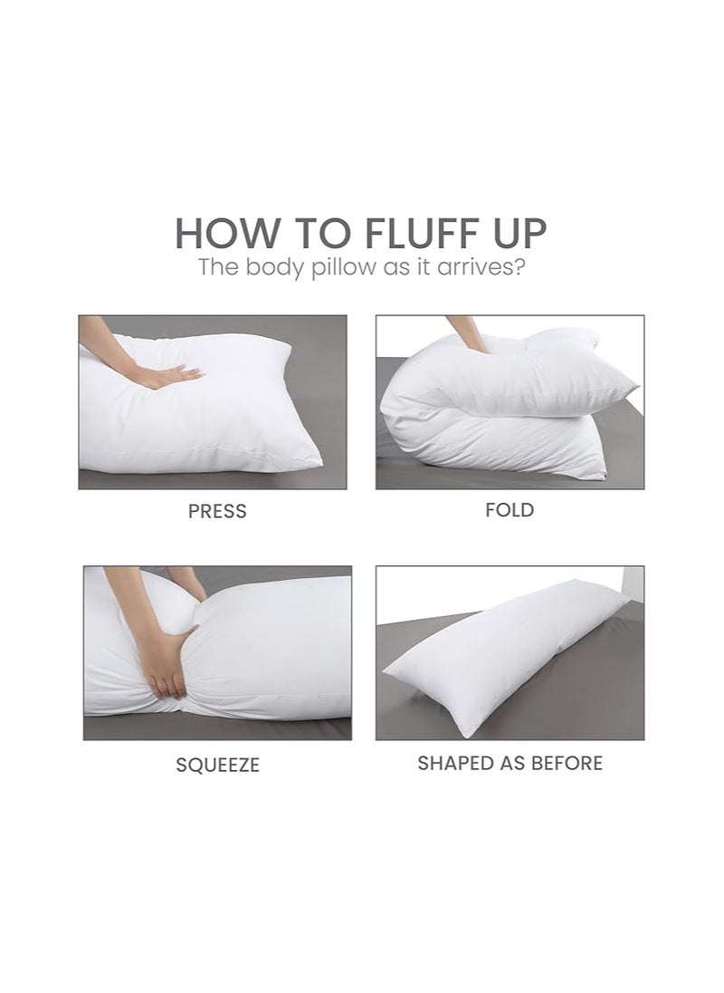 Utopia Bedding Ultra Soft Body Pillow - Long Side Sleeper Pillows For Use During Pregnancy - 100% Cotton Cover with Soft Polyester Filling (Single Pack)