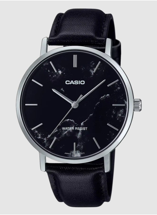 CASIO MTP-VT01LM-1AUDF Men's Black Leather watch