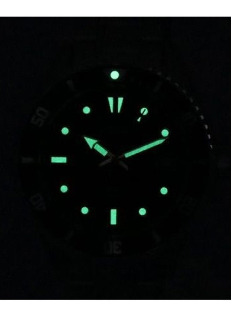 Men's Analog Quartz Green Dial Stainless Steel Watch MDV-107D-3A2VDF