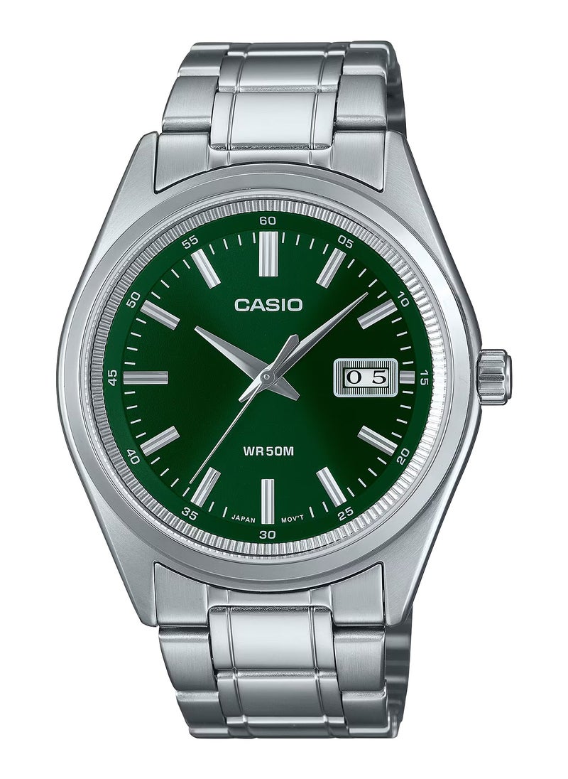 Quartz Anlaog Green Dial Stainless Steel Men's Watch MTP-B180D-3AV