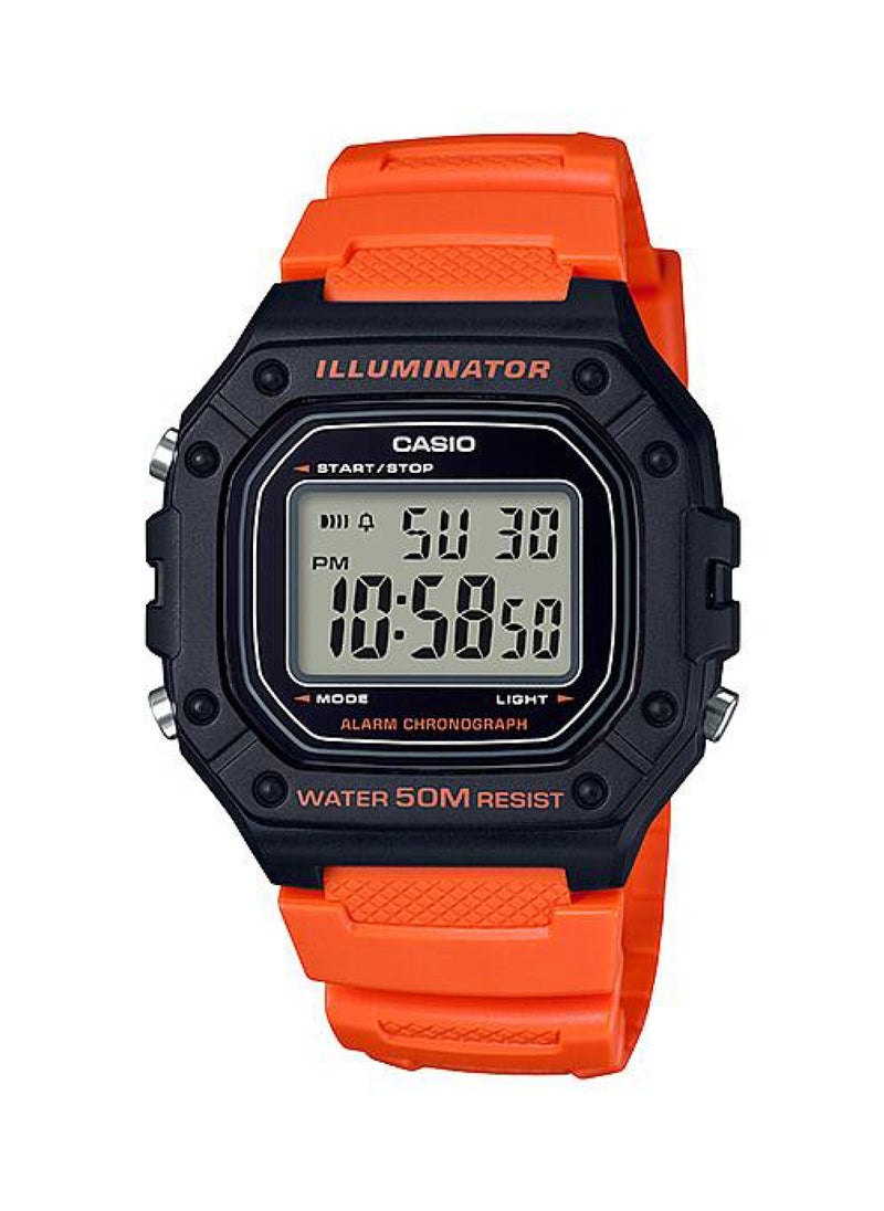 Men's Resin Digital Wrist Watch W-218H-4B2VDF - 44 mm - Orange