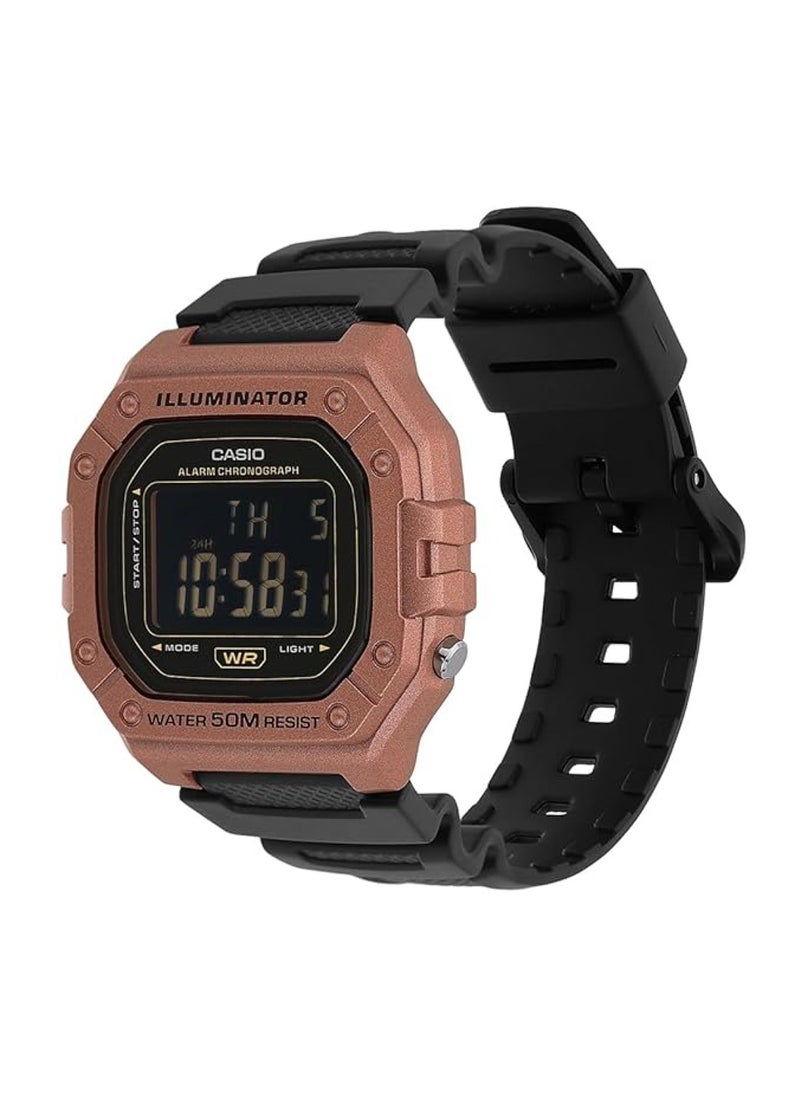 Men's Quartz Standard Digital Resin Strap Watch W-218HM-5BVDF