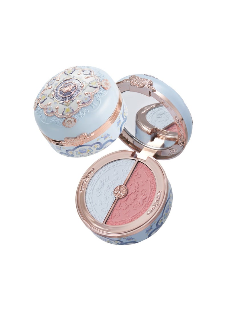 Butterfly Cloud Collar Rouge Box Highlighting & Blush Duo Powder Natural Finish 2-in-1 Highlighter And Blusher-02 Seaborne Moon