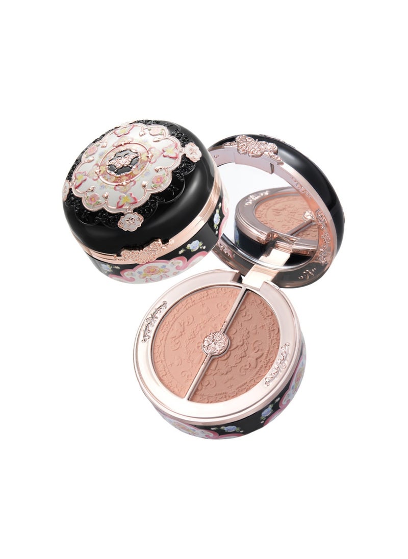 Butterfly Cloud Collar Rouge Box Highlighting & Blush Duo Powder Natural Finish 2-in-1 Highlighter And Blusher-05 Pearwood