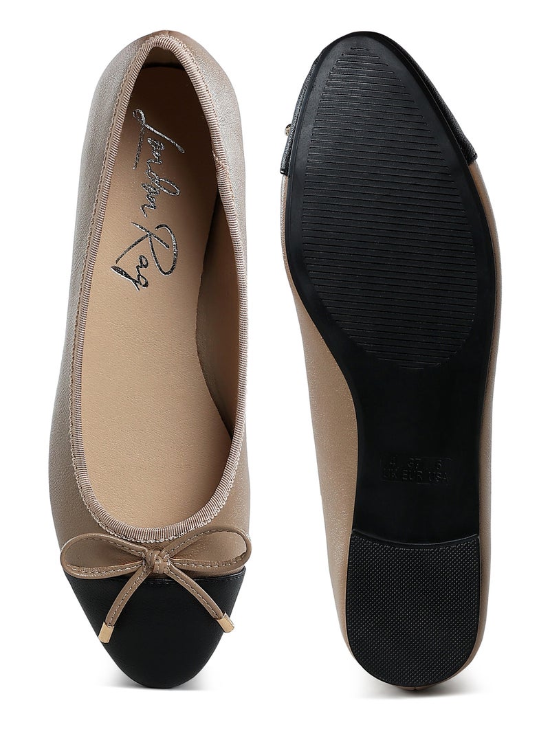 Nude Two Tone Ballet Flats