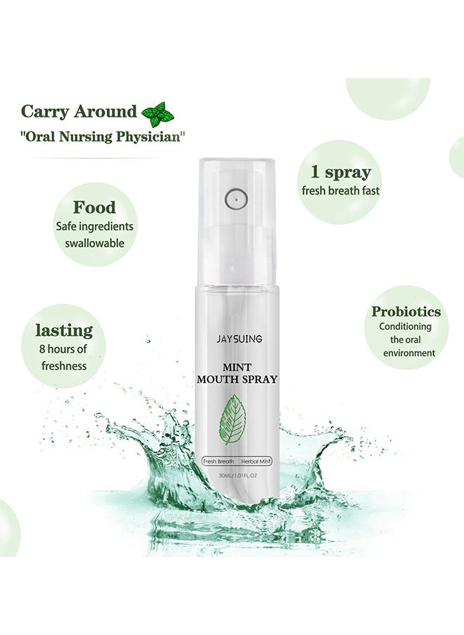 Mint Mouth Spray 30ML, Fresh Breath Oral Care Essence, Breath Freshener, Bad Breath Treatment, Long Lasting Breath Spray For Bad Breath, Fresh Breath Spray For Mouth Freshener