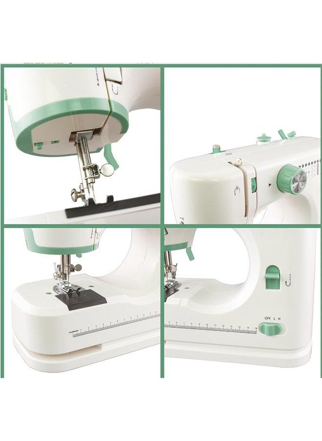 Sewing Machine for Beginners,Portable Sewing Machine with 12 Built-in Stitches,2 Speed(High-Low Speeds)-White Green