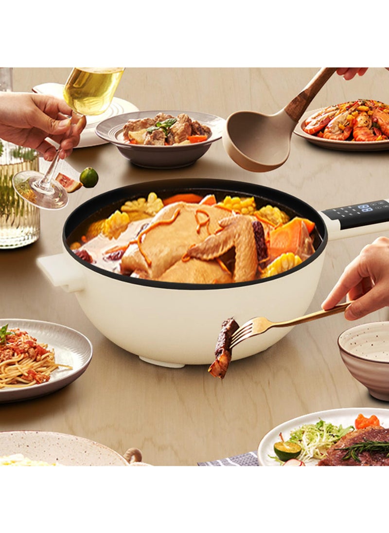 Electric Hot Pot 4L - Non-Stick Multi-Cooker, Electric Skillet, Frying Pan, Saucepan for Ramen, Noodles, Steak, Eggs, Pasta, Rice, Soup, Sauté & Shabu Shabu