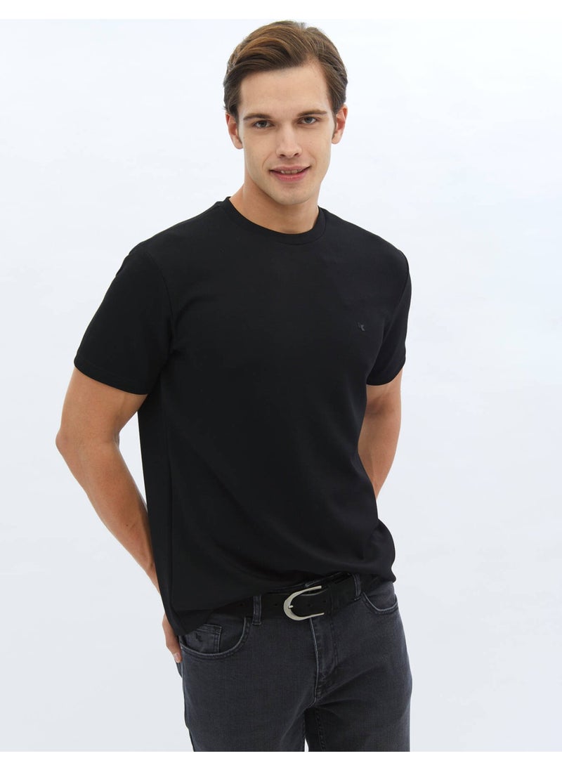 Black Plain Crew Neck T-Shirt