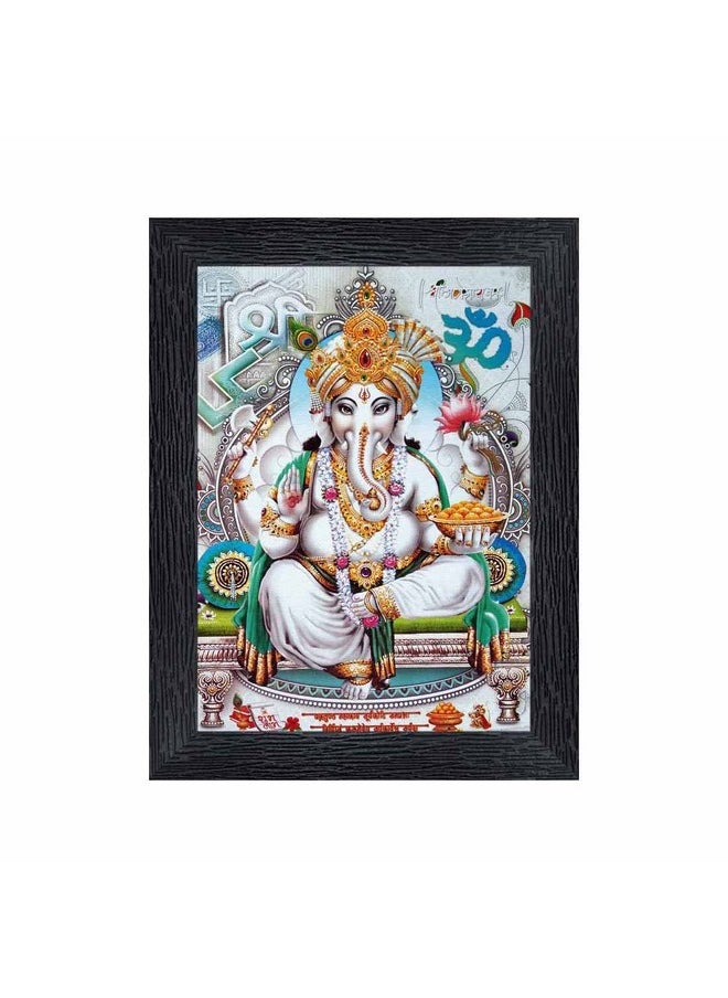 Ganeshji Religious Wood Photo Frames With Acrylic Sheet (Glass) For Worship/Pooja(Photoframe,Multicolour,6X8Inch) 20184