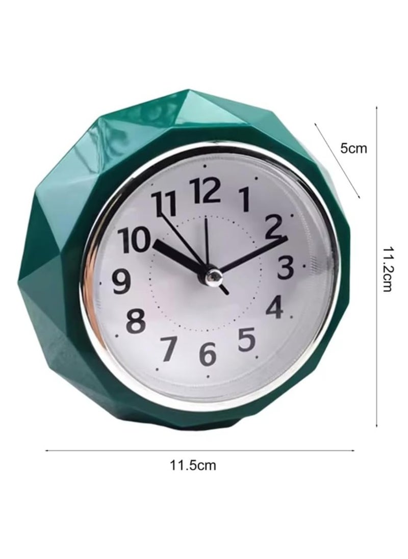 Alarm Clock LED Light, Silent Non-Ticking Quartz Analog Clock Diamond Cut Texture for Desk Table Bedrooms Bedside (Black)
