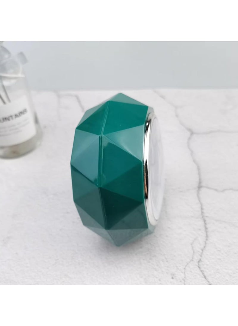 Alarm Clock LED Light, Silent Non-Ticking Quartz Analog Clock Diamond Cut Texture for Desk Table Bedrooms Bedside (Green)