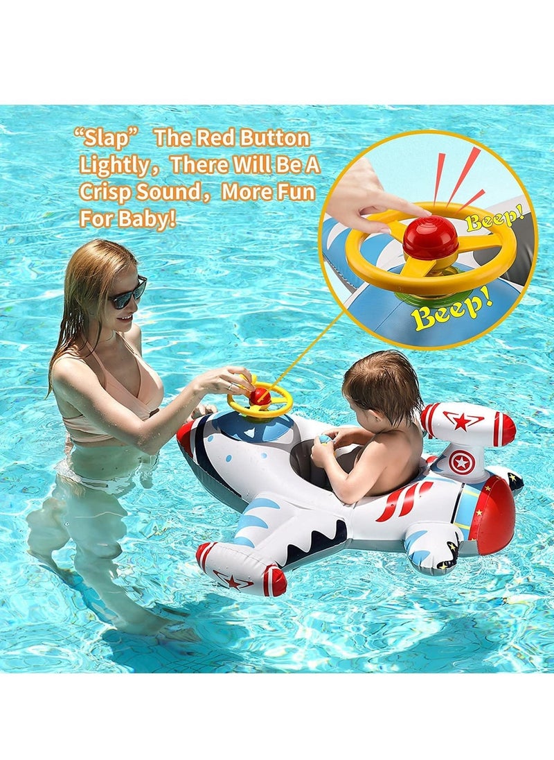 Baby Swimming Ring Inflatable Kids Toddler Infant Swimming Float Pool Floaties Pool Ring with Seat Summer Outdoor Water Bath Toys Suitable for 1-6 Year Old Baby