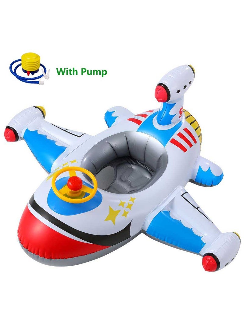 Baby Swimming Ring Inflatable Kids Toddler Infant Swimming Float Pool Floaties Pool Ring with Seat Summer Outdoor Water Bath Toys Suitable for 1-6 Year Old Baby