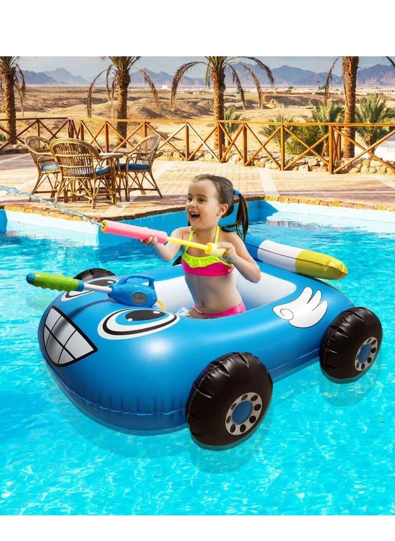 Car Shaped Baby Float Swimming Pool Toddler Floaties Inflatable Outdoor Swimming Ring Seat with Inflatable Canopy Shark Infant Pool Float