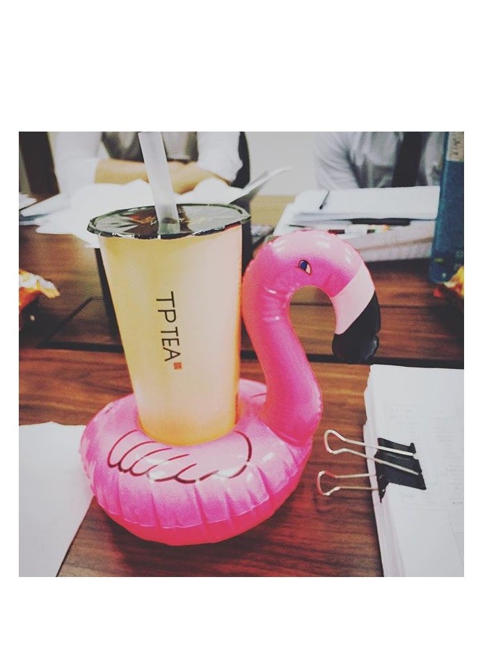 Flamingo Printed Inflatable Swimming Pool Portable Cup Holder