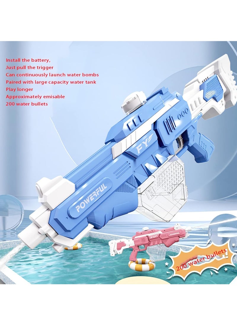 Electric Water Gun - Range 45 FT, High Capacity Automatic Water Gun, Summer Outdoor Beach and Pool Party Water Guns Toy for Kids Adults (Blue+Red 680CC 2PCS)