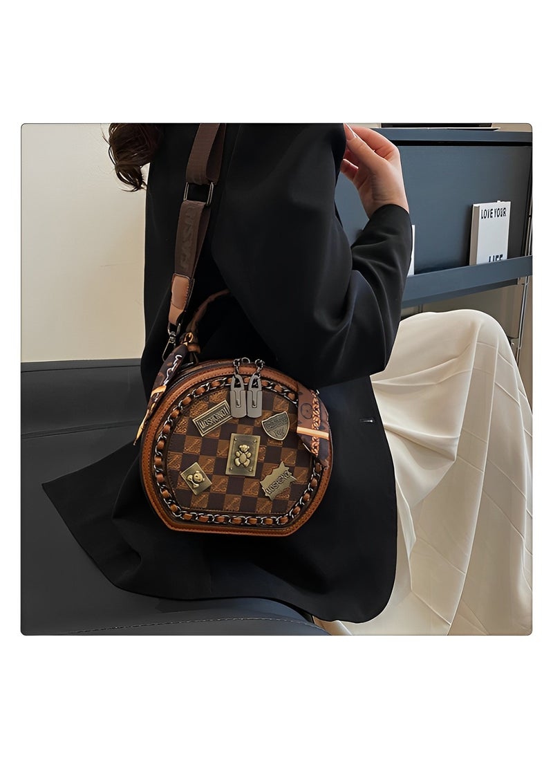 Women's Shoulder Bag Small Circular Crossbody Bags Small Tote Square Satchel Handbags Purse Fashion Handbag for Women