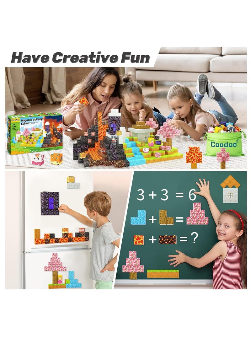 192pcs Village Chief’s home square building block set children’s puzzle doll assembled game peripheral mini toys minecrafts magnetic cube intelligent magnetic building block set build a 3D mag-world