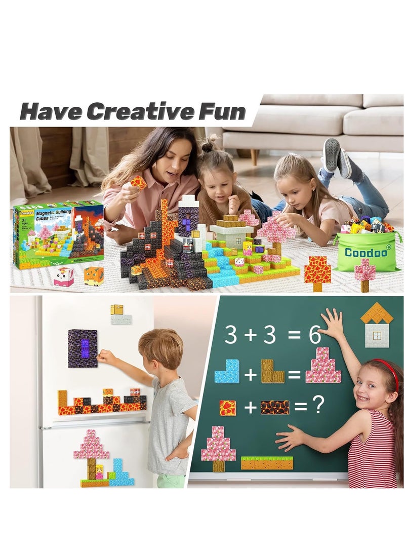 48pcs Amazon jungle square building block set children’s puzzle doll assembled game peripheral mini toys minecrafts magnetic cube intelligent magnetic building block set build a 3D mag-world