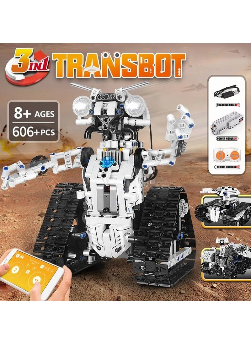 3-in-1 Robot Building Block Set, STEM Project robots, Remote control and APP control ideas, Planet Robot building models, gifts for boys and girls, ages 8 + (606+PCS) mould king 15046