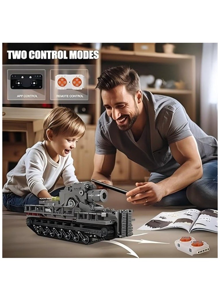 20028 Technik Armored vehicle building block models, remote control and APP dual control, tank toys, toys-and-games/building-toys，adult and children toys, 14+1648 pieces