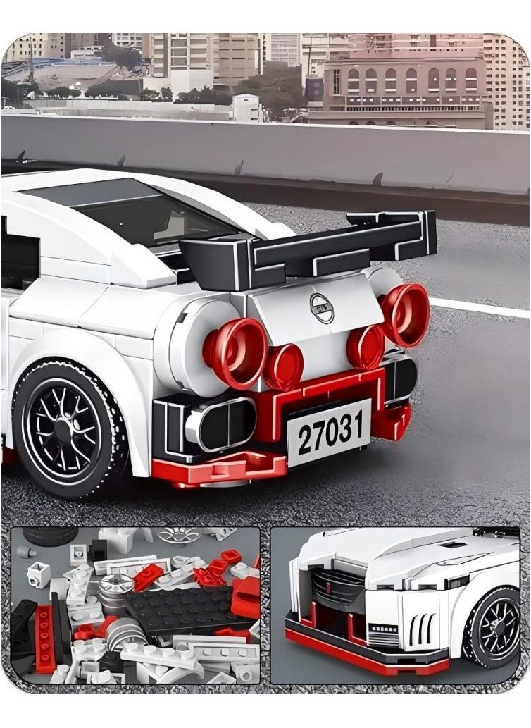 27031 Technical Speed Champion Sports car module with acrylic display GTR Racing fixture module model, children's building blocks toy car set (356 pieces) 8+