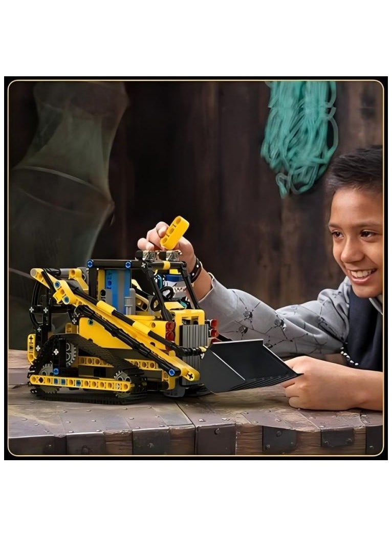 13014S technology remote control excavator module, crawler excavator fixture,STEM model kit, children's building block toys, compatible with other brands (514 pieces) 8+