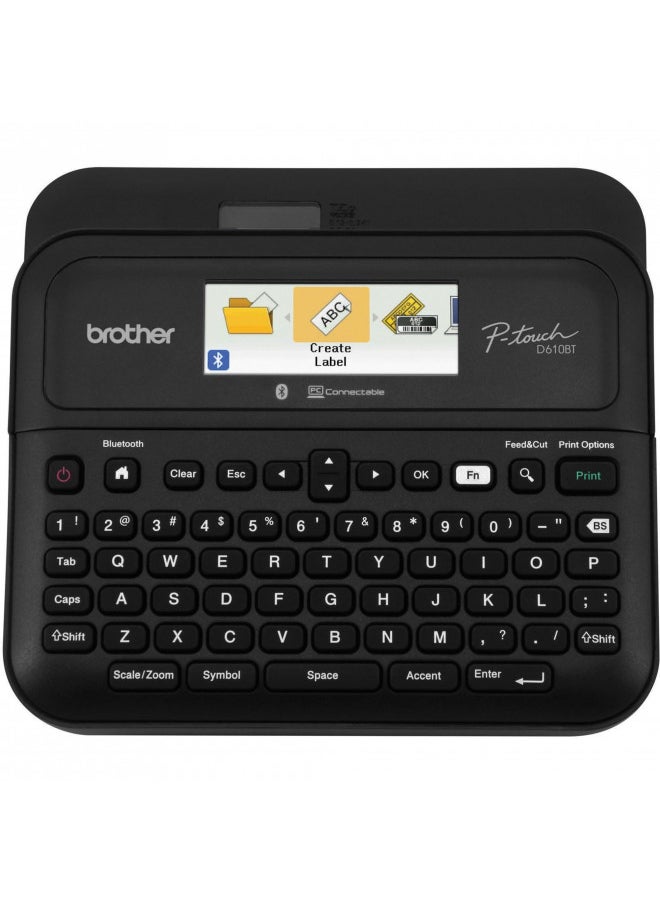 Brother P-Touch PT- D610BT Business Professional Connected Label Maker | Connect and Create via Bluetooth® on TZe Label Tapes up to ~1 inch, White