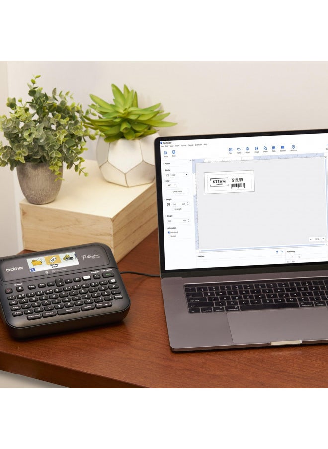 Brother P-Touch PT- D610BT Business Professional Connected Label Maker | Connect and Create via Bluetooth® on TZe Label Tapes up to ~1 inch, White