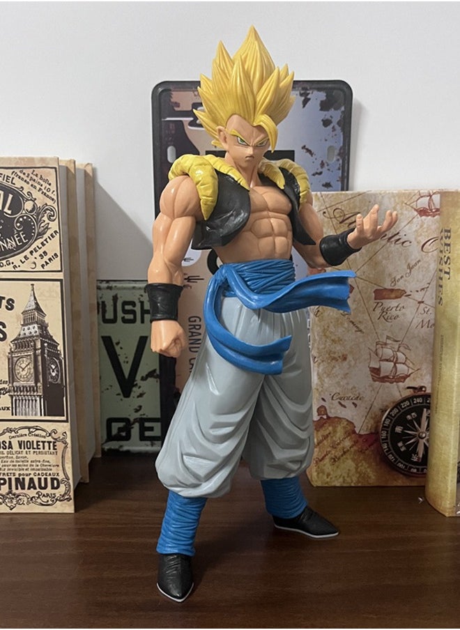 Dragon Ball Gogeta yellow ROS Action Figure Decorative Resin Sculpture Home Decor Statue, Art Figurine Home Ornament Decoration for Office, Living Room, Bedroom, Book Shelf, TV Cabinet, Desktop