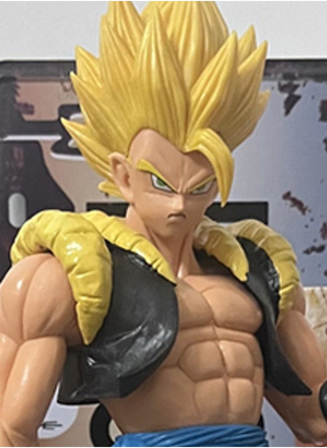 Dragon Ball Gogeta yellow ROS Action Figure Decorative Resin Sculpture Home Decor Statue, Art Figurine Home Ornament Decoration for Office, Living Room, Bedroom, Book Shelf, TV Cabinet, Desktop