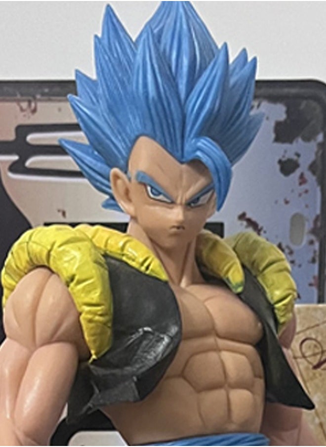 Dragon Ball Gogeta blue ROS Action Figure Decorative Resin Sculpture Home Decor Statue, Art Figurine Home Ornament Decoration for Office, Living Room, Bedroom, Book Shelf, TV Cabinet, Desktop