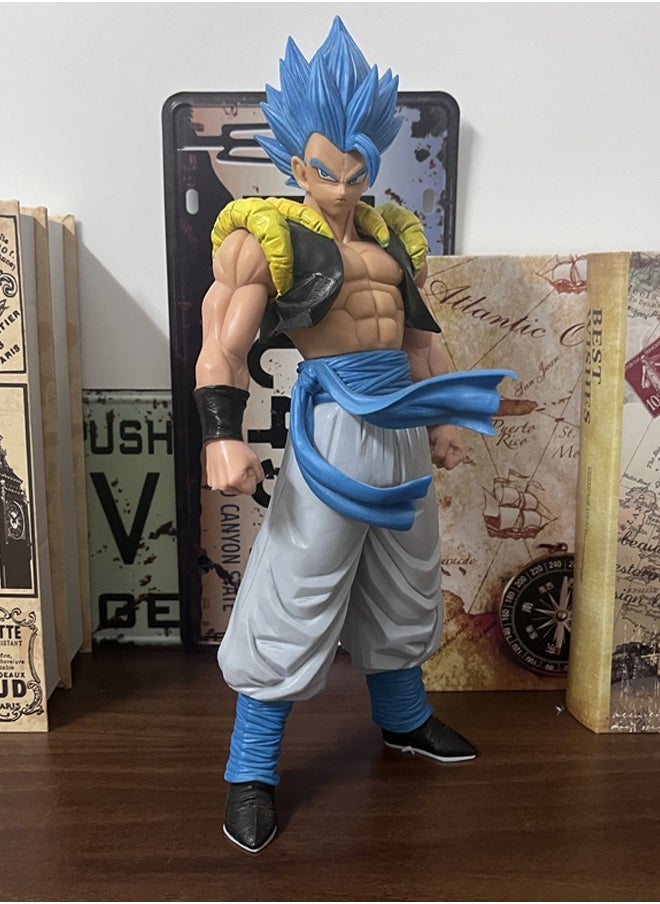 Dragon Ball Gogeta blue ROS Action Figure Decorative Resin Sculpture Home Decor Statue, Art Figurine Home Ornament Decoration for Office, Living Room, Bedroom, Book Shelf, TV Cabinet, Desktop