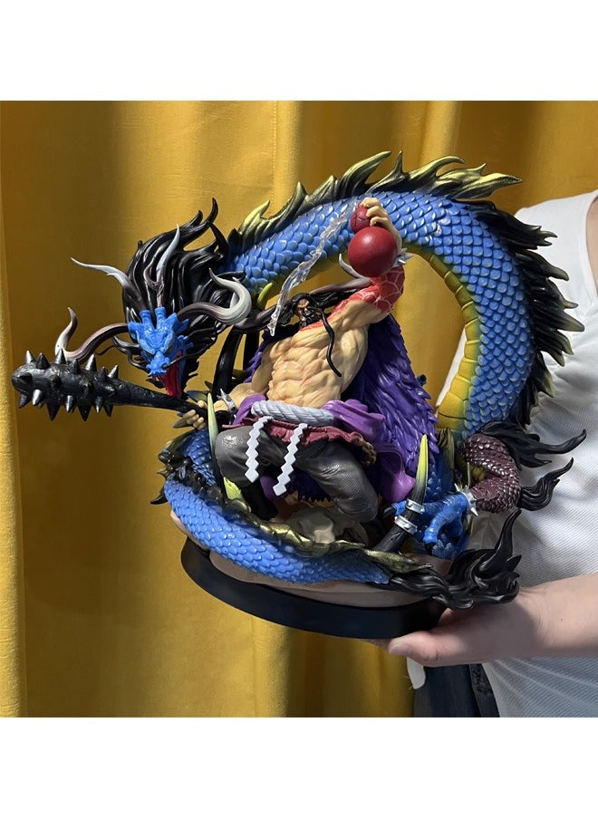 One piece Dragon Kaido Action Figure Decorative Resin Sculpture Home Decor Statue, Art Figurine Home Ornament Decoration for Office, Living Room, Bedroom, Book Shelf, TV Cabinet, Desktop