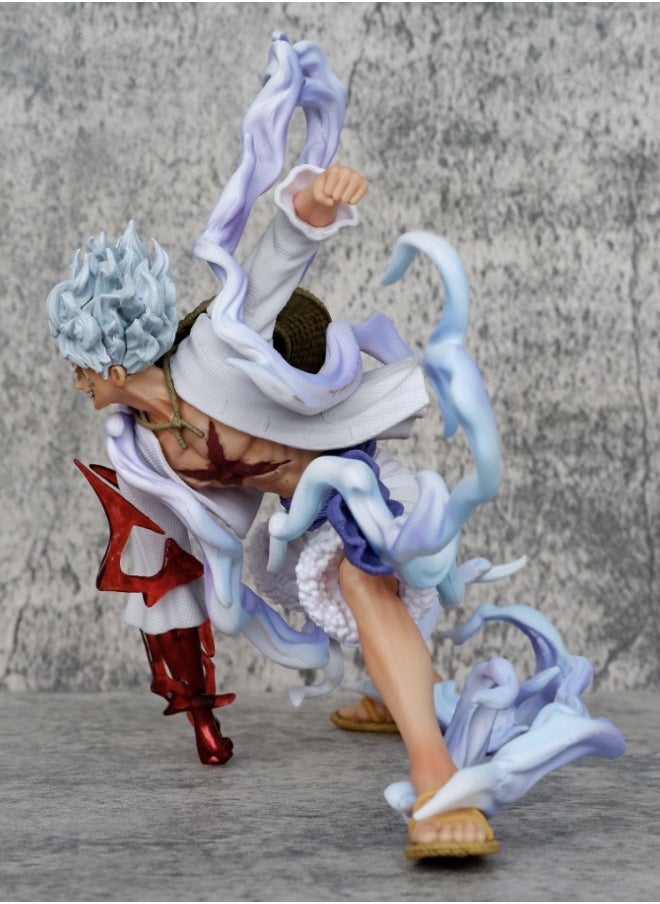 Anime  Luffy Action Figure Fifth Gear Nika Luffy Model Statue Figure Toy, Squatting Position Luffy Action Figure, Fine Super Collectible Anime Action Figure Toy 12.5*17.5*21.5cm